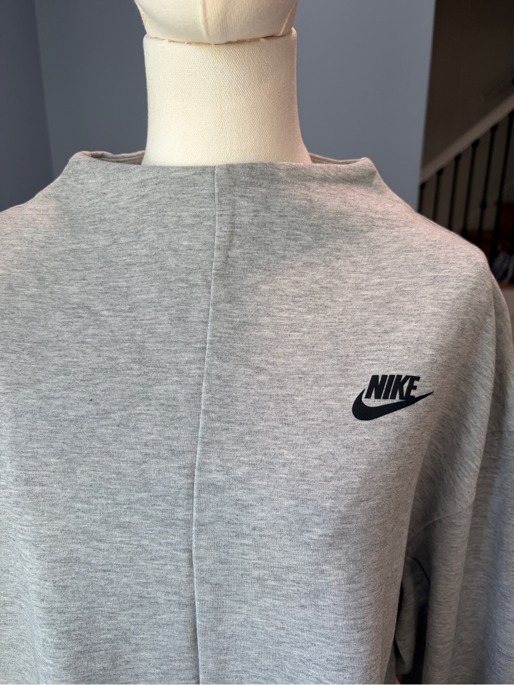 Nike Sportswear Tech Fleece Crewneck Sweatshirt Gray Zip Sleeve Size Large - Picture 6 of 10